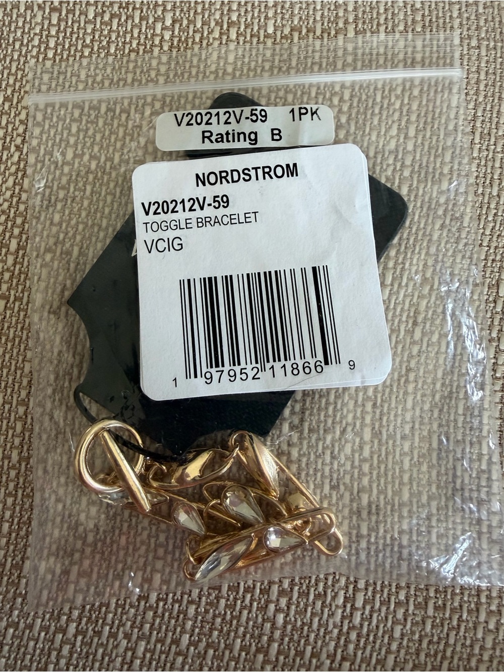 Vince Camuto Gold Crystal Link Toggle Bracelet - Picture 6 of 6